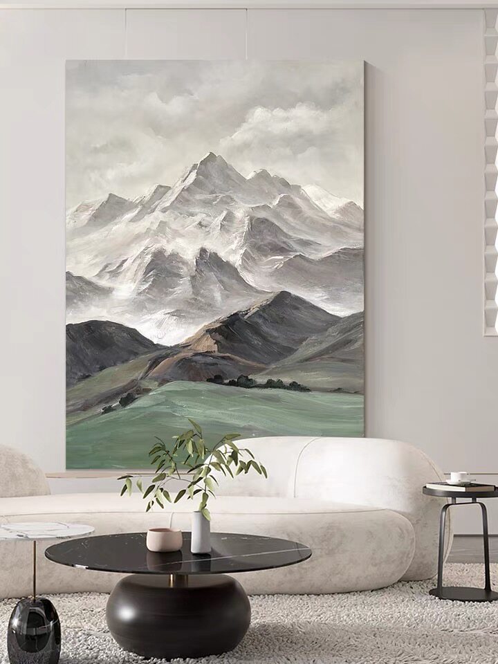 Pure hand-painted oil painting famous mountains and rivers abstract landscape landscape living room floor decoration painting simple restaurant single hanging painting - Taobao