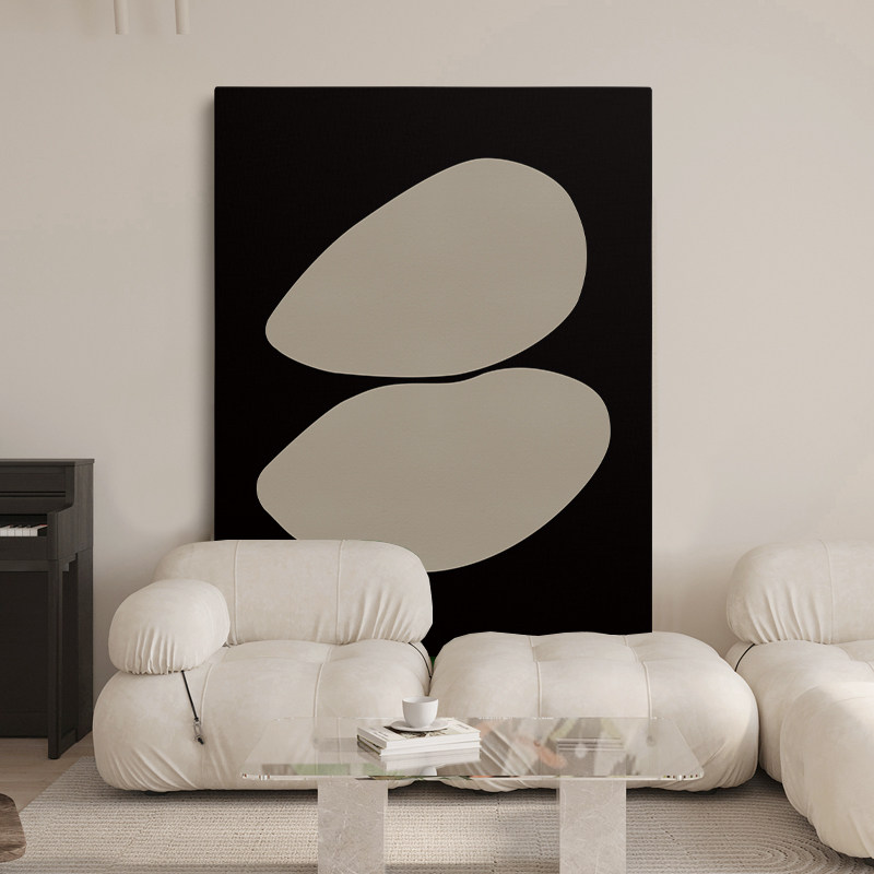 Pure hand-painted oil painting abstract geometric ellipse decorative painting Nordic modern minimalist hanging painting living room sofa texture mural - Taobao
