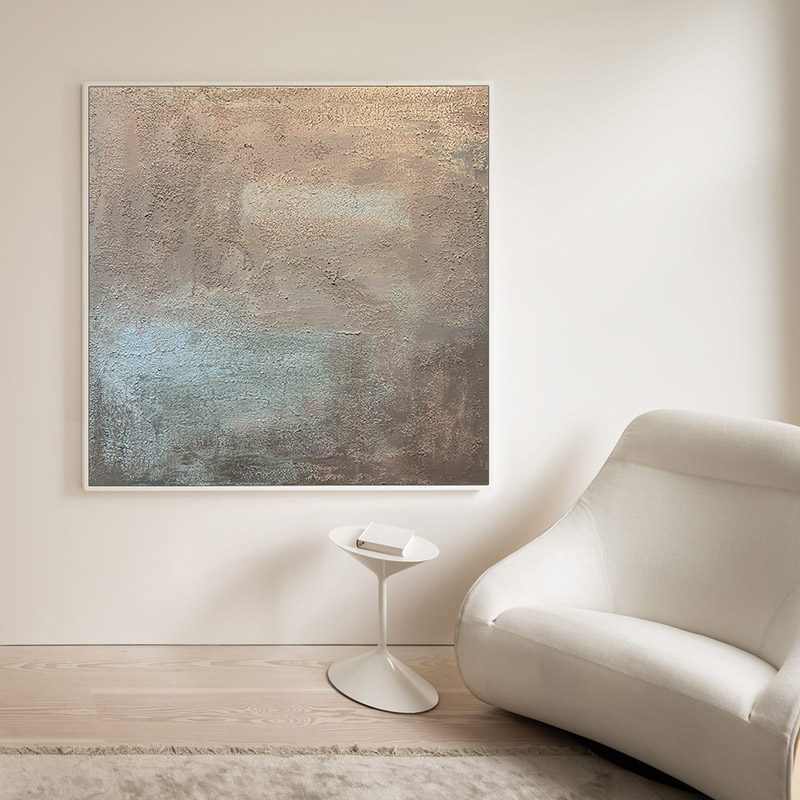 Pure hand-painted oil painting wabi-sabi style living room porch abstract light luxury minimalist modern starry sky bedside square decorative painting - Taobao