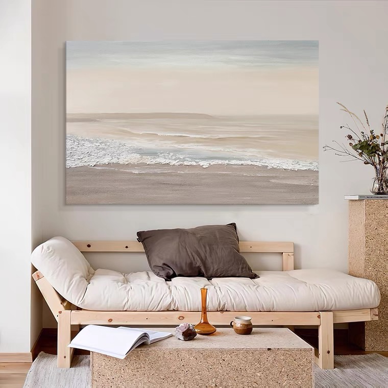 The vast abstract landscape hand-painted oil painting simple porch decoration hanging painting living room sofa background wall decoration painting - Taobao