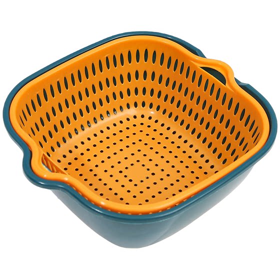 双层塑料沥水篮洗菜盆厨房神器家用洗水果盘淘米篮子淘菜盆洗菜篮