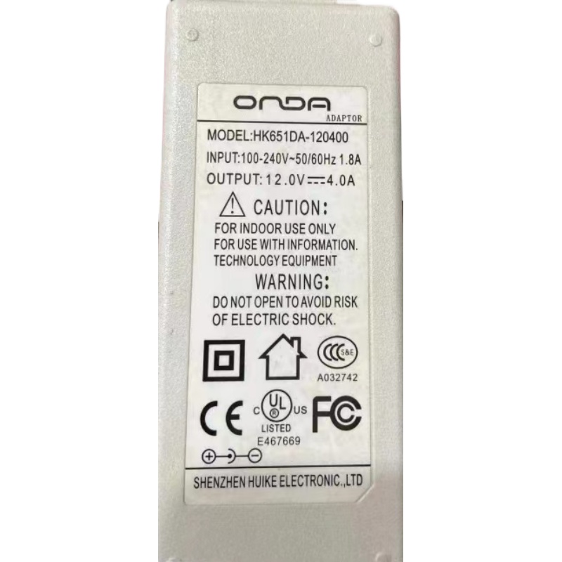 ONDAHK651DA-120400All Power Adapter 12V4A Universal Power Cord