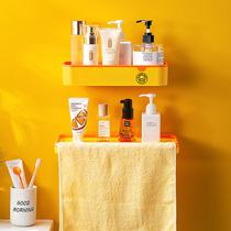 Toilet suction wall type mirror front shelve Colorful Small Containing Shelf Wash Bench Free to punch Cosmetic Corner Stand