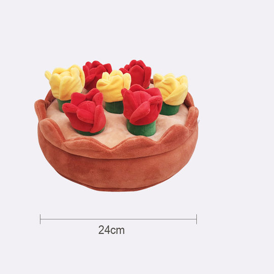 ins Wind Tulip Hidden Treat Toy Set Pet Bb Barking Dog Interactive Toy Self-Entertainment Sound Toy Cute