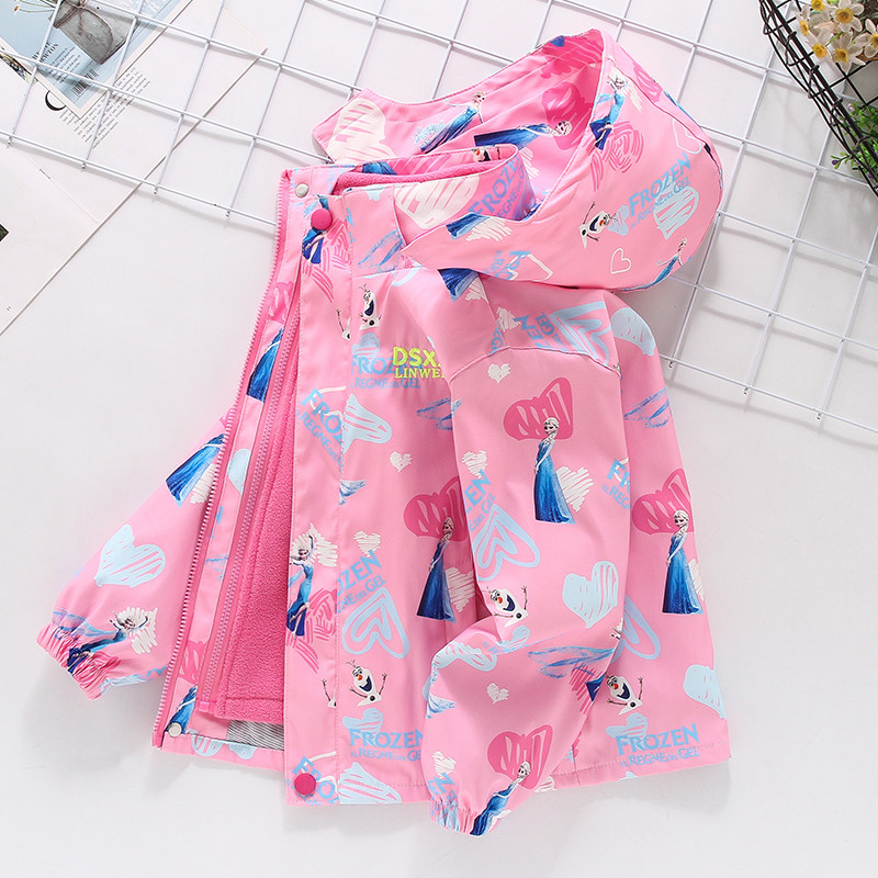 Girl Assault Jacket Jacket 2021 New Spring Autumn section Korean version detachable three-in-one CUHK Tong blouses Child windproof