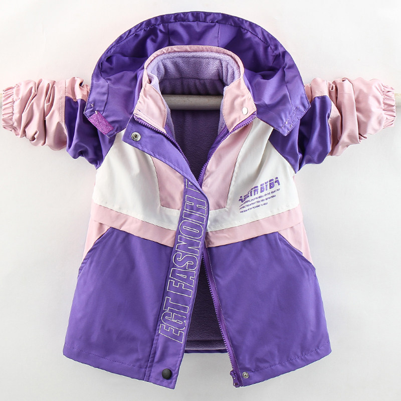 Girls' subcutting coat three in one removable children's plus - thickening coat 2021 new childhood spring and autumn dress