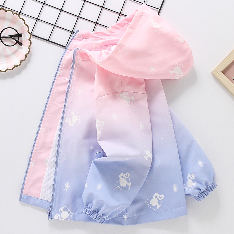 Girls' Jacket, Children's Windbreaker with Fleece Lining, 2026 Spring Collection, Stylish Spring and Autumn Outerwear for Older Girls, Trendy Tops