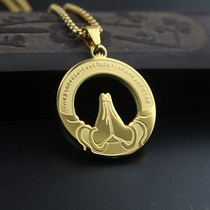 Titanium Steel Suiqiu Pendant Shurangama Mantra Pendant