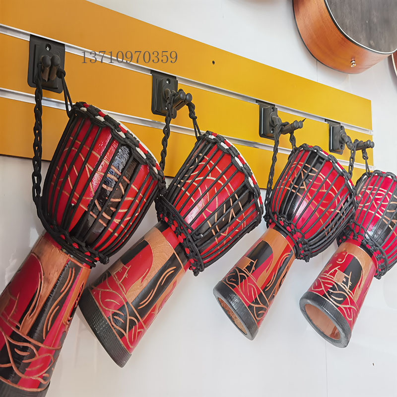 African drum display rack Wall-mounted storage wall hook display storage container New boutique piano line Musical instrument slot board