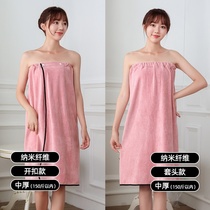 Winter bath sweat steam clothes beauty salon pajama skirt Autumn and winter floral customers can wear a sexy anti-light bath skirt