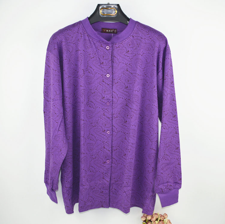 Trung niên và mùa thu quần áo của phụ nữ áo sơ mi mặc cotton cardigan ông già mở bông áo len phần mỏng đồ lót nhiệt áo nữ