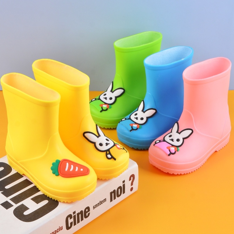 Rain Boots Boys Girls Baby Children Kindergarten Toddlers Two-Three-Year-Old Water Shoes Children Raincoat Girl Students 110 -