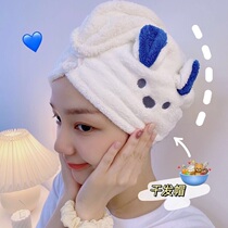 Delicate soft cotton dry hair cap cartoon rabbit ear dry hair cap water absorbent quick dry wipe hair towel shampoo