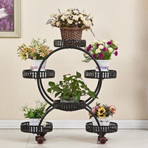  Chlorophyll waterproof shelf Multi-layer fleshy flower pot rack Flower rack shelf with wheels hanging lights moving large pots of green dill
