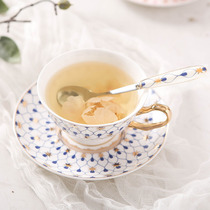 Light luxury gold bone China coffee cup European English afternoon tea cup set Ceramic flower tea cup send spoon