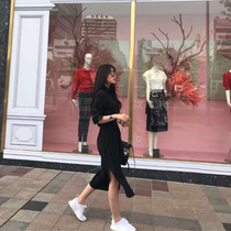 One-piece dress 2021 new summer shirt with dress temperament slim and long dress French retro skirt Hills over knee