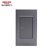 Delixi 120 type switch socket wall panel gray one open double control 1 open double double control 1 position 1 turn on the light