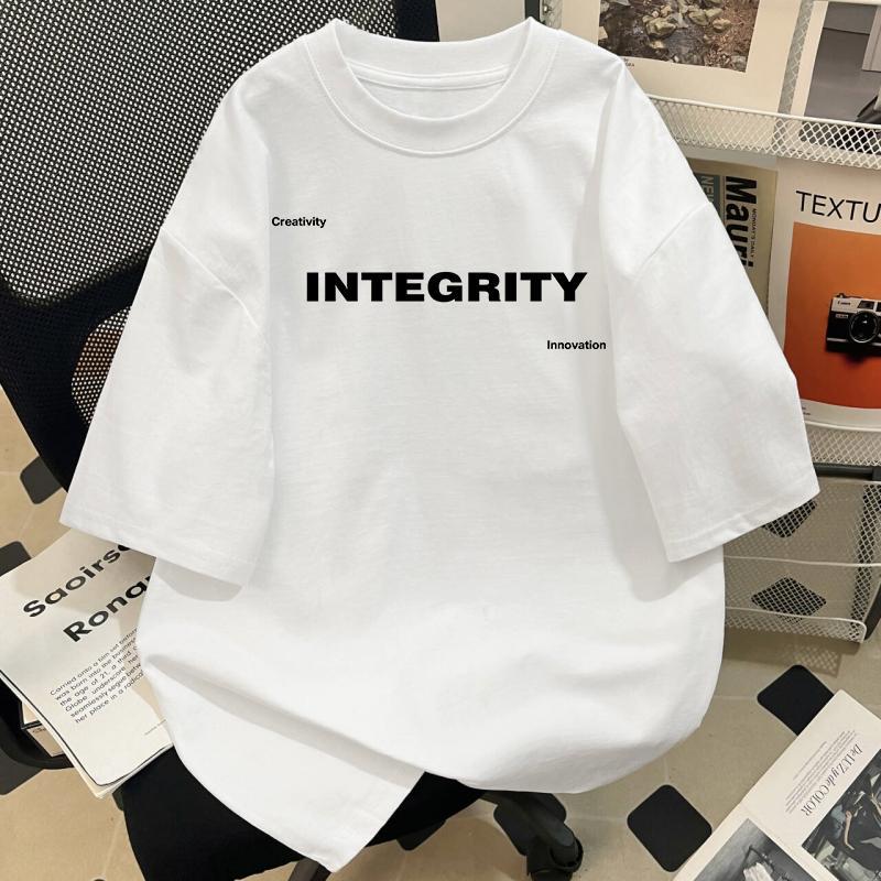 100% Pure Cotton Short-Sleeve T-Shirt for Men, Heavyweight 260g, Loose Fit, American Style, Versatile, National Trend Brand, Half-Sleeve Top for Women