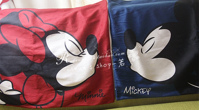 [68] Phim hoạt hình cặp đôi Mickey Minnie Vỏ gối đơn gối tựa cổ
