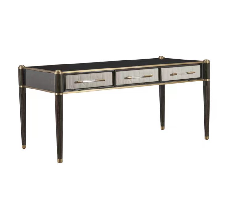 American-Style Light Luxury Desk for Adults, Made of Solid Wood with Storage Drawers, American-Style Solid Wood Desk and Chair