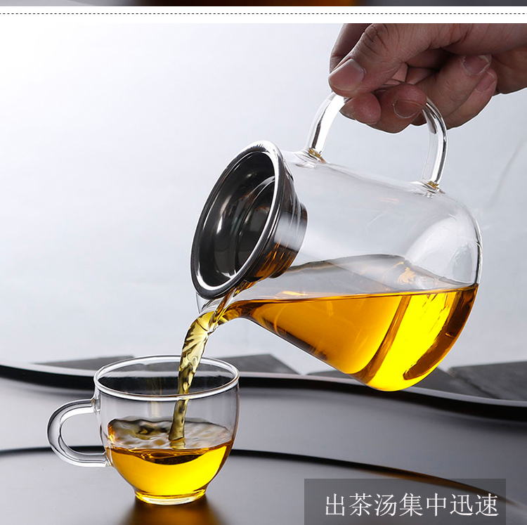 Bộ ly trà dày pha trà Bộ ly trà bị rò rỉ Bộ tách trà lớn hình vuông bình ủ trà