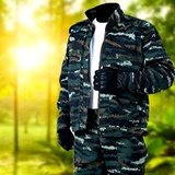 Камуфляжный осенний износостойкий комплект для работы, рабочая одежда, увеличенная толщина