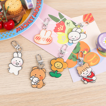 ins acrylic cute cartoon key chain pendant schoolbag girl jewelry bag key chain hanging small animal