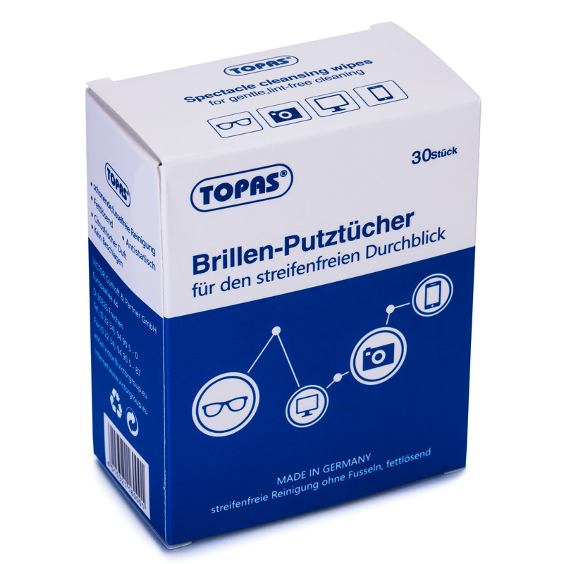 Germany imported TOPAS lens wiping paper Eye glasses cleaning wet paper towel 360 glasses cloth