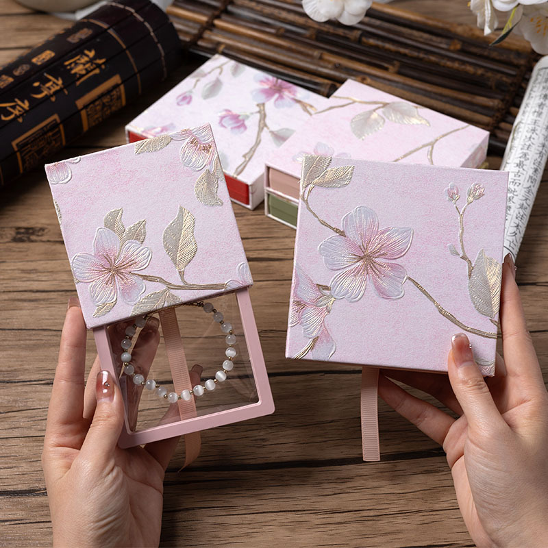 New Chinese-Style Pe Film Storage Box, Anti-Oxidation Jewelry Box, Bracelet Packaging Box, High-End Bracelet Display Box