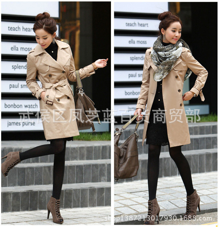 Новая осенняя зимняя женщина длинная куртка Ladies Trench Coats2017 