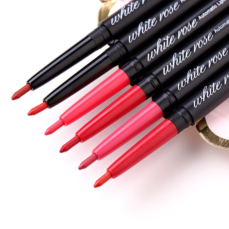 Lip Line Pen Lipstick Red Integral Female Hook Line Automatic Rotation Waterproof Beginner double head lip slapped bottom not to fall color lasting