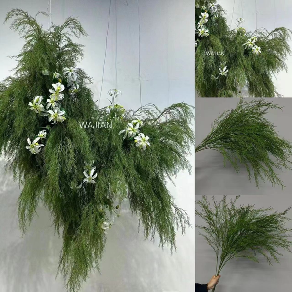 2025 New Artificial Plant Asparagus Grass Asparagus Fern Fake Flowers for Wedding Floral Arrangements Forest Style Green