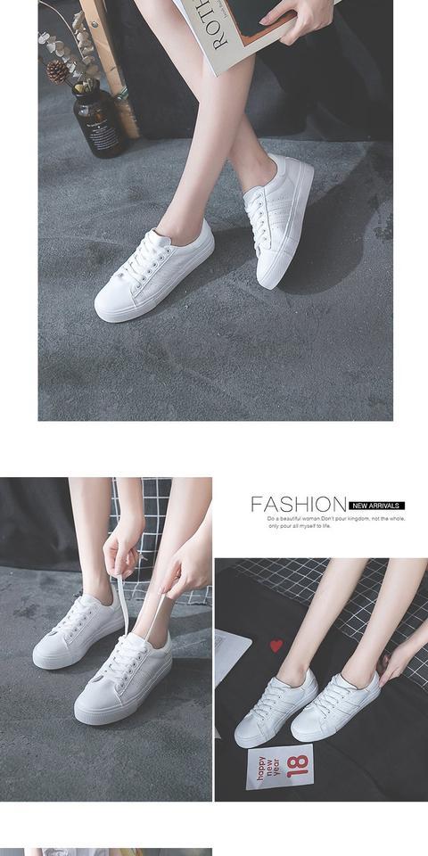 Xuân 2018 mới cơ bản giày trắng hoang dã nữ giày vải hàn quốc Giày trắng học sinh giày đế bệt giày thể thao nữ chính hãng