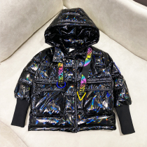 Boy colorful dazzling down jacket long 2020 winter clothes new medium and large childrens clothing foreign style thick childrens coat