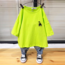 Boys short sleeve T-shirt summer clothes New 2021 childrens clothing girls loose Korean version of T tide children hip hop street dance clothes