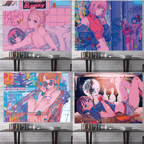  Sexy girl horizontal picture hanging cloth ins background cloth wall cloth Dormitory bedside girl bedroom decoration two-dimensional tapestry