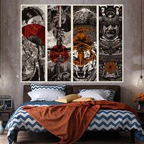  Japanese samurai hanging cloth Ukiyo-e creative bar decoration background cloth Wall cloth Bedside personality simple style tapestry