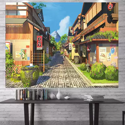 Street town background cloth ins hanging cloth net Red live broadcast room bedside student dormitory bedroom wall tapestry