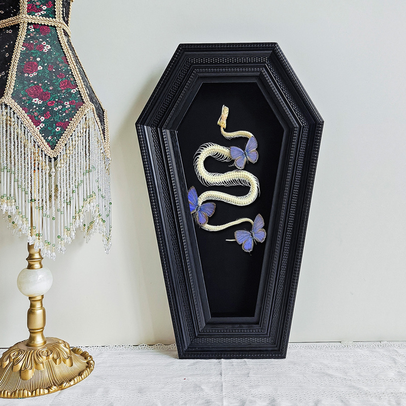 Snake Bone Bat Butterfly Diamond Framed Woven Photo Frame Gothic Style Three-Dimensional Hollow Picture Frame Thickened Specimen Frame
