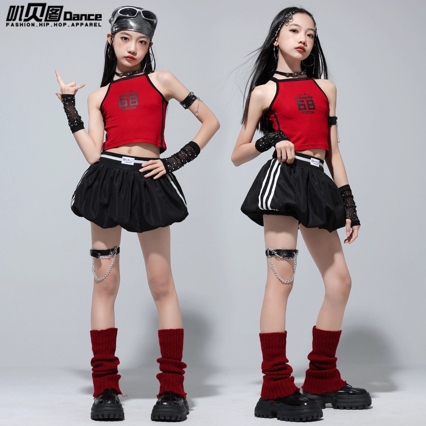 爵士舞女童服装:时髦儿童街舞表演服,少儿女团甜酷风跳舞走秀演出服!-街舞服装-淘宝好物网