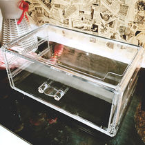 Transparent Large Number of Drawer Cosmetic Lip Red Color Makeup Case Plastic Tabletop Shelve Finishing Box Nine Palace Lattice Containing box