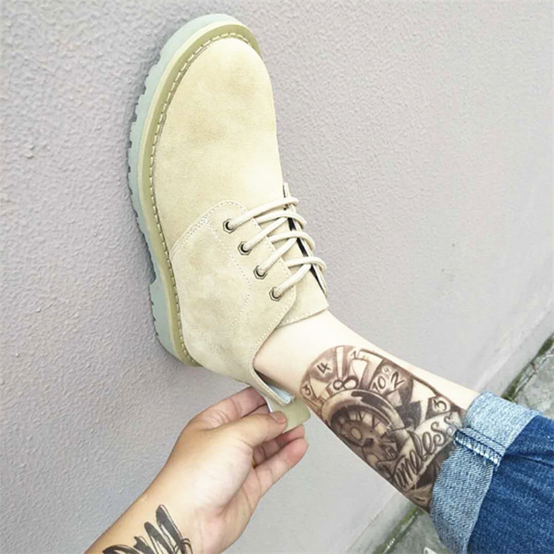 Frock shoes male high cylinder men's head leather shoes 100 lap casual shoes Inron midbarrel genuine leather Martin boots spring summer short boots