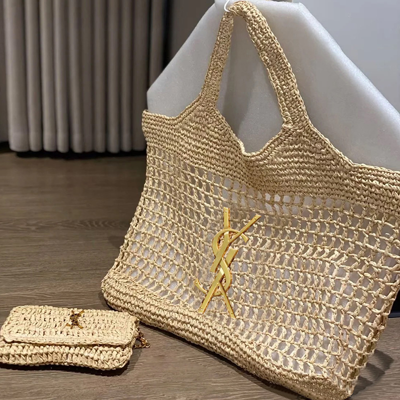 Woven Straw Tote Bag 2026 New Style Large Shoulder Bag Large Capacity Commuter Bag Raffia Underarm Bag for Women