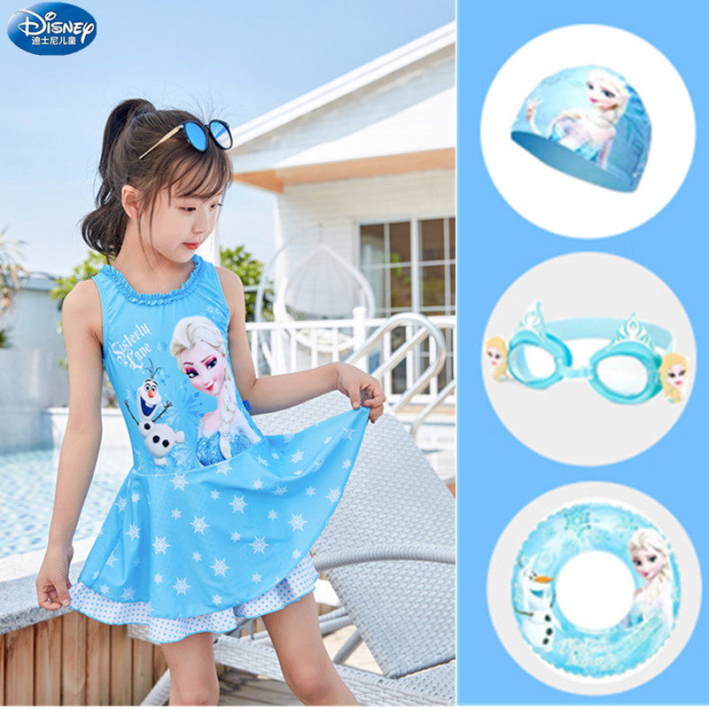 New Frozen Children's One-Piece Swimsuit Aisha Princess Skirt Girls Small and Medium-sized Children's Baby Cute Swimwear
