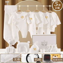 Summer thin High-end Baby Suit Gift Box Newborn Full Moon Men And Womens Baby Pure Cotton Clothes Without Bone Sewing