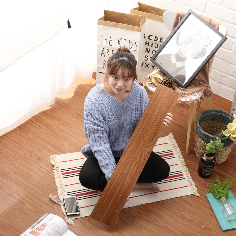 Home Commercial Easy Self-adhesive Self-adhesive Flooring Leather Flooring Paper Eco-friendly Home Free Glue Wear Resistant Anti Slip Imitation Wood