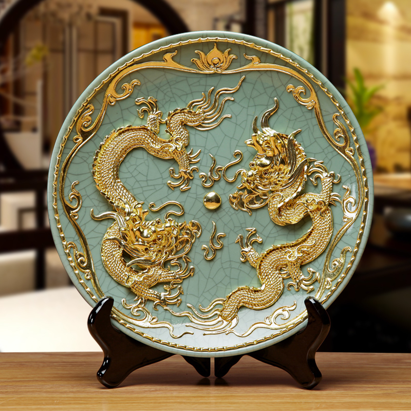 Painted Wire Carving of Dragons and Phoenixes, Double Dragons Playing with a Pearl, Ceramic Ornament, Xiamen Handicraft, Living Room Entrance Decoration Gift Painted Wire Carving of Dragons and Phoenixes, Double Dragons Playing with a Pearl, Ceramic Ornament, Xiamen Handicraft, Living Room Entrance Decoration Gift
