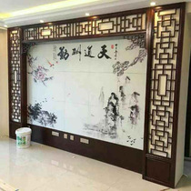 Burgundy Roman column background wall whole body marble stone Roman column TV background wall Chinese style background wall