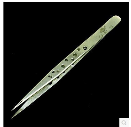 New original non-slip with holes durable straight tweezers precision tweezers