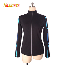 Forno figure skating training suit jacket skin-friendly plus velvet custom childrens adult pinstripe winding black